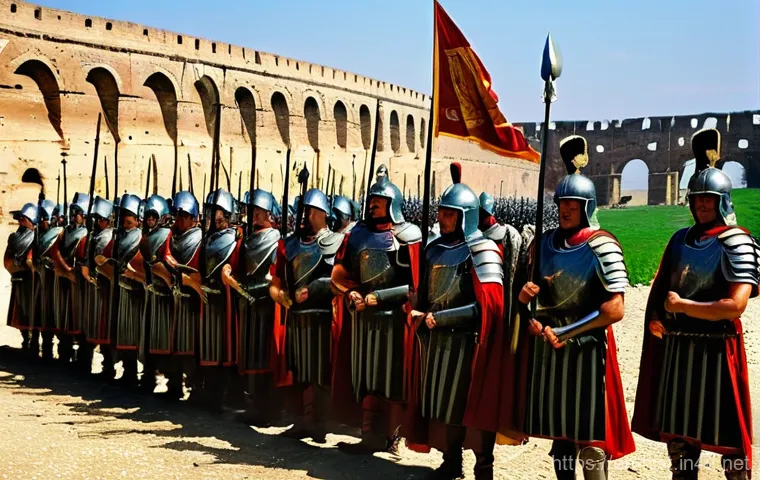 로마 공화정과 제정의 차이 - **Prompt:** A grand, panoramic view inside the Roman Colosseum during a public spectacle. The arena ...