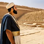 피라미드 건설과 고대 이집트 노동 - **Prompt: The Master Architect's Vision**
    A highly detailed, wide-angle shot of a distinguished ...