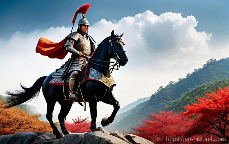 광개토대왕과 정복 활동 - The Young Monarch's Proclamation**

A highly detailed, realistic historical painting depicting a 17-...