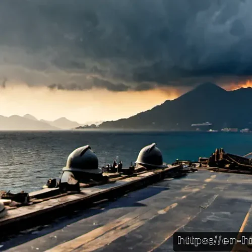 태평양 전쟁과 일본의 패망 - Photorealistic World War II Pacific theater, August 1945, wide cinematic view of a devastated Japane...