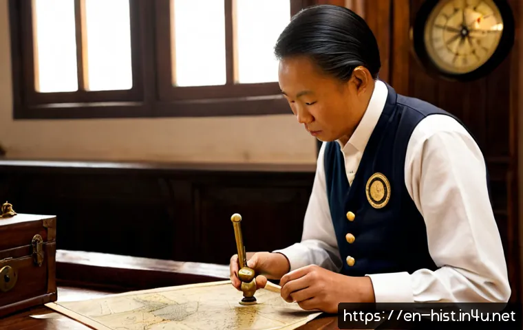 동남아시아의 식민지 역사 - Photorealistic historical museum scene in Southeast Asia, a middle-aged Southeast Asian curator in m...